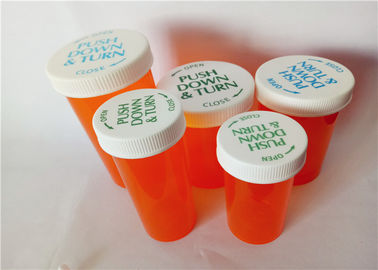 China 8 Größen-bernsteinfarbiges Kinderbeständige Phiolen, lichtdurchlässiger Farbkinderbeweis-Pillen-Behälter fournisseur